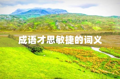 成语才思敏捷的词义
