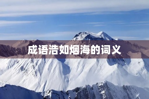成语浩如烟海的词义