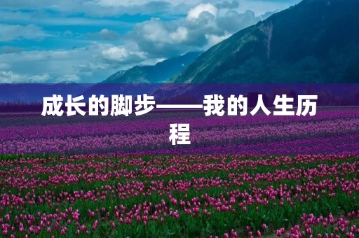 成长的脚步——我的人生历程 成长的脚步——我的人生历程