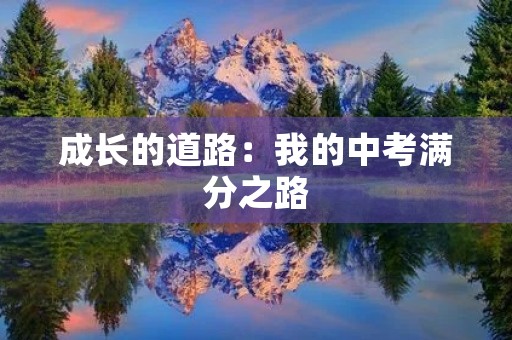 成长的道路:我的中考满分之路 成长的道路:我的中考满分之路