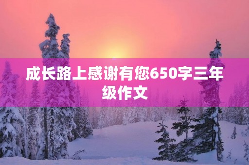 成长路上感谢有您650字三年级作文