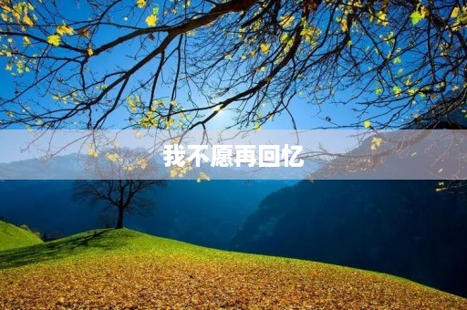 我不愿再回忆,只因你已不在 我不愿再回忆,只因你已不在