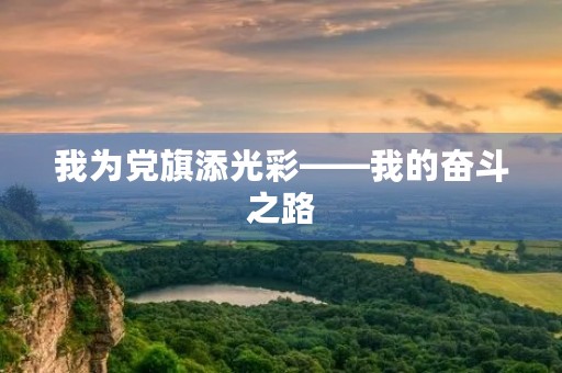我为党旗添光彩——我的奋斗之路