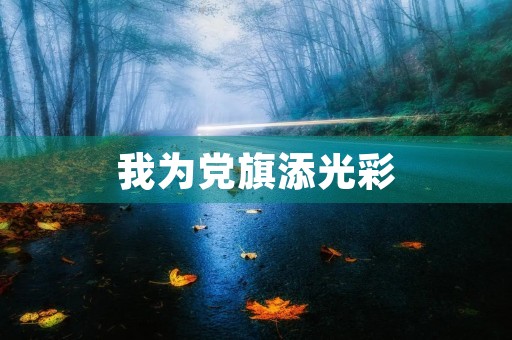我为党旗添光彩 我为党旗添光彩