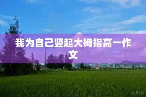 我为自己竖起大拇指高一作文