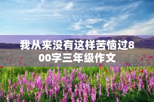我从来没有这样苦恼过800字三年级作文 我从来没有这样苦恼过800字三年级作文