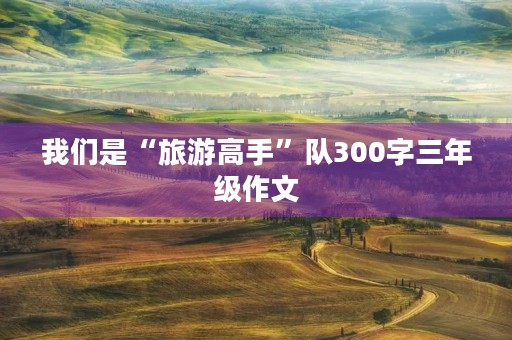 我们是“旅游高手”队300字三年级作文 我们是“旅游高手”队300字三年级作文