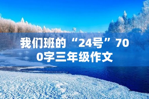 我们班的“24号”700字三年级作文