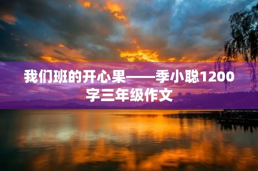 我们班的开心果——季小聪1200字三年级作文