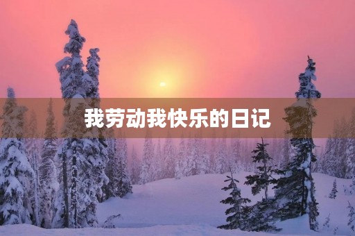 我劳动我快乐的日记
