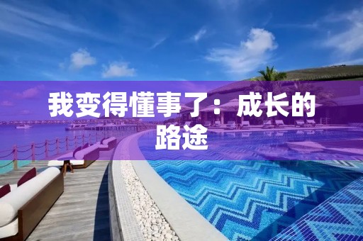 我变得懂事了：成长的路途