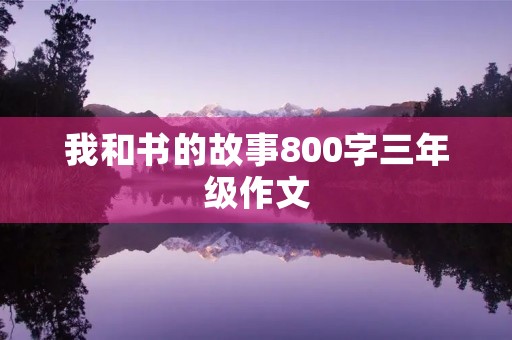 我和书的故事800字三年级作文
