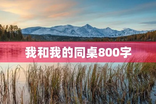 我和我的同桌800字 我和我的同桌800字