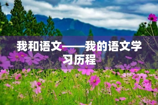 我和语文——我的语文学习历程