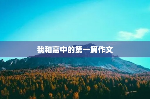 我和高中的第一篇作文 我和高中的第一篇作文