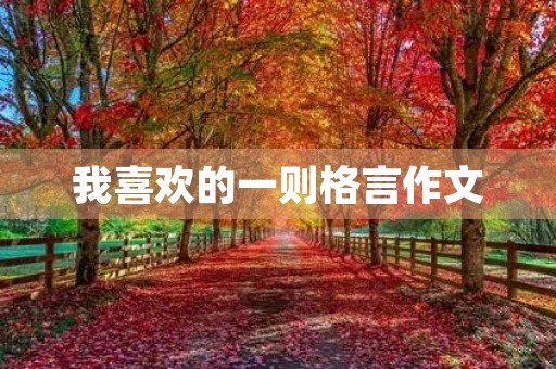 我喜欢的一则格言作文