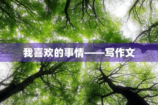 我喜欢的事情——写作文