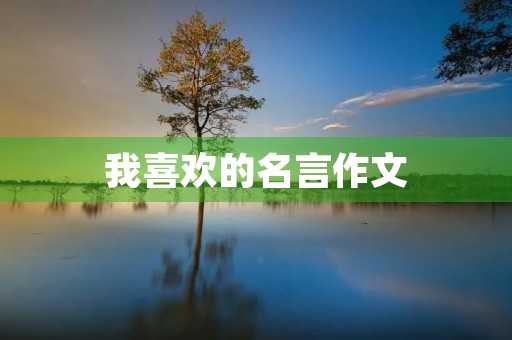 我喜欢的名言作文(我喜欢的名言作文300字)