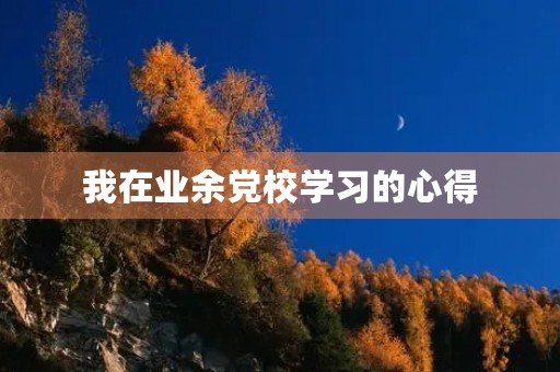 我在业余党校学习的心得