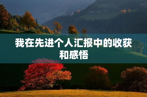 我在先进个人汇报中的收获和感悟