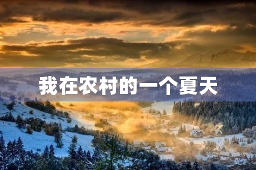 我在农村的一个夏天
