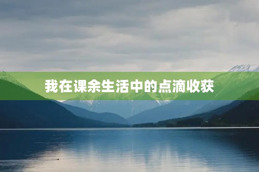 我在课余生活中的点滴收获 我在课余生活中的点滴收获