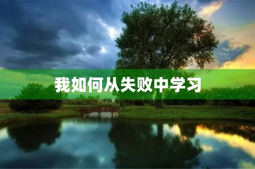我如何从失败中学习
