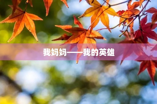 我妈妈——我的英雄 我妈妈——我的英雄