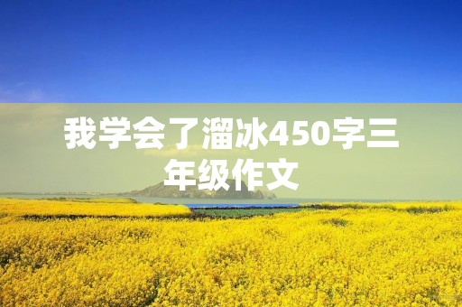 我学会了溜冰450字三年级作文