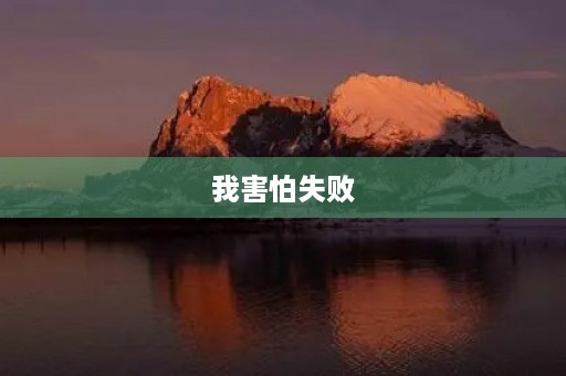 我害怕失败,缺乏勇气 我害怕失败,缺乏勇气