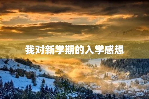 我对新学期的入学感想
