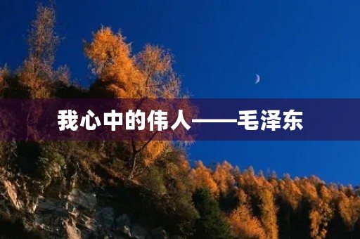 我心中的伟人——毛泽东