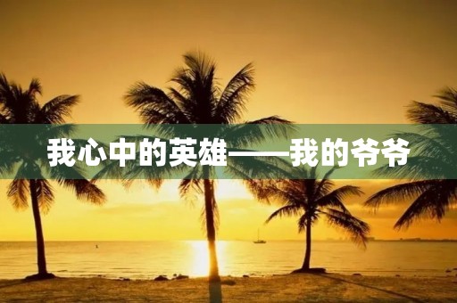 我心中的英雄——我的爷爷 我心中的英雄——我的爷爷