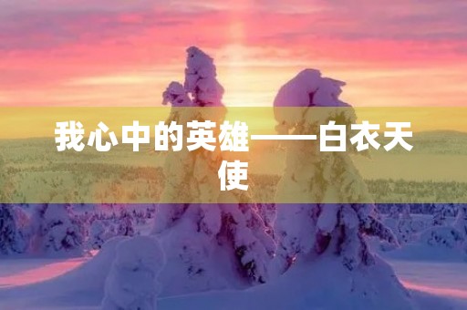 我心中的英雄——白衣天使