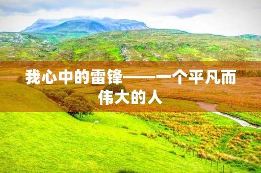 我心中的雷锋——一个平凡而伟大的人 我心中的雷锋——一个平凡而伟大的人