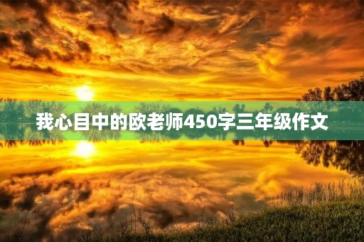 我心目中的欧老师450字三年级作文