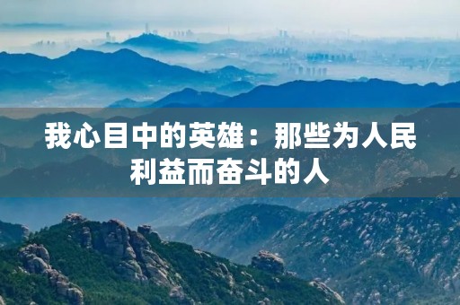 我心目中的英雄：那些为人民利益而奋斗的人