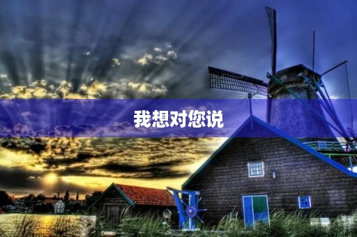 我想对您说 我想对您说
