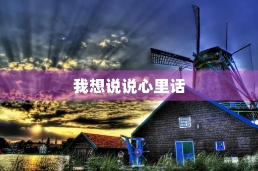 我想说说心里话 我想说说心里话