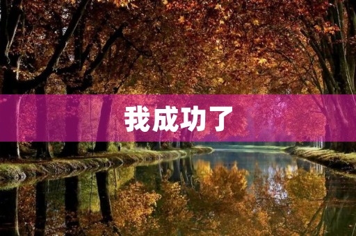 我成功了,这是我的经验分享 我成功了,这是我的经验分享