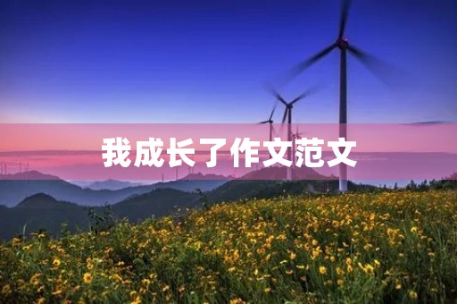 我成长了作文范文