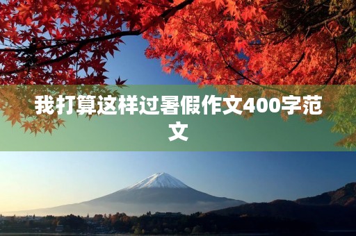 我打算这样过暑假作文400字范文
