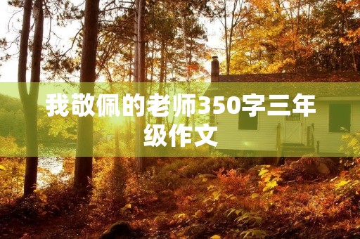 我敬佩的老师350字三年级作文 我敬佩的老师350字三年级作文