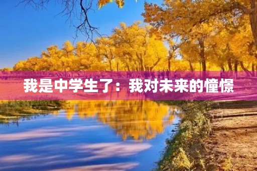 我是中学生了:我对未来的憧憬 我是中学生了:我对未来的憧憬