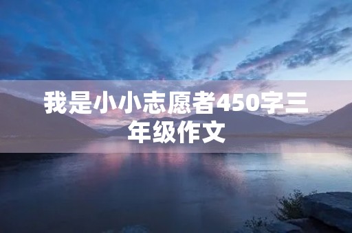 我是小小志愿者450字三年级作文 我是小小志愿者450字三年级作文