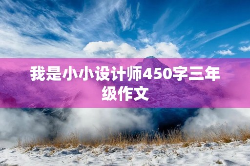 我是小小设计师450字三年级作文 我是小小设计师450字三年级作文