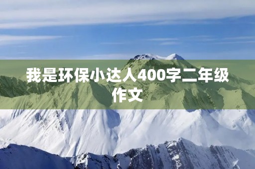 我是环保小达人400字二年级作文
