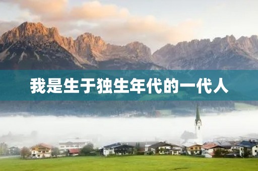 我是生于独生年代的一代人