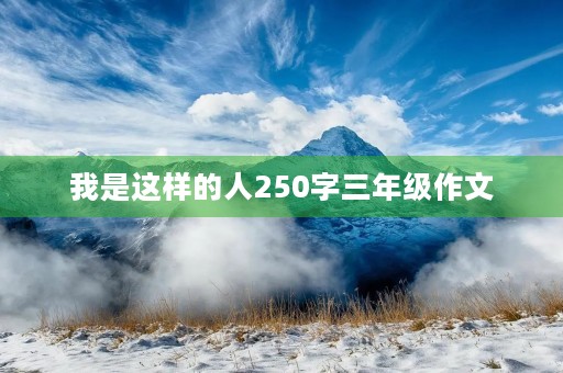 我是这样的人250字三年级作文