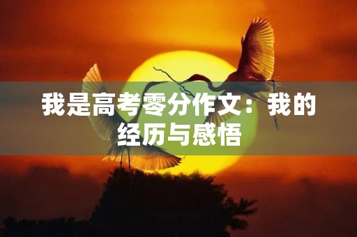 我是高考零分作文:我的经历与感悟 我是高考零分作文:我的经历与感悟